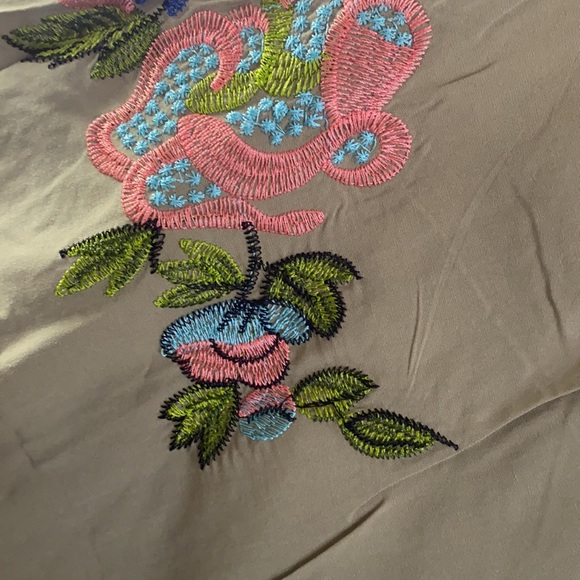 SOLD OUT Olive Floral Embroidered Cover Up Duster Kimono - Picture 10 of 10